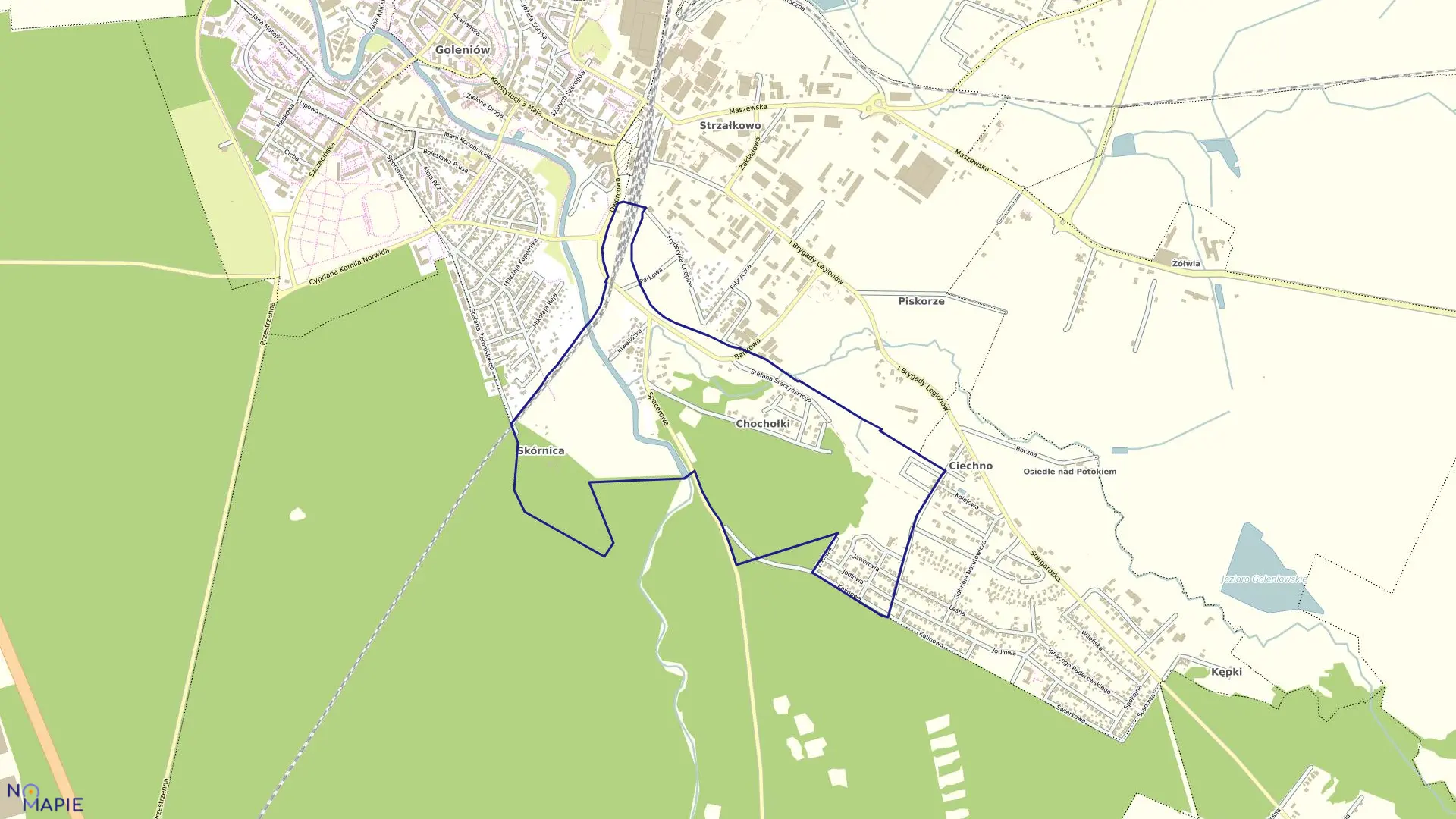 Mapa obrębu Goleniów - 10 w gminie Goleniów