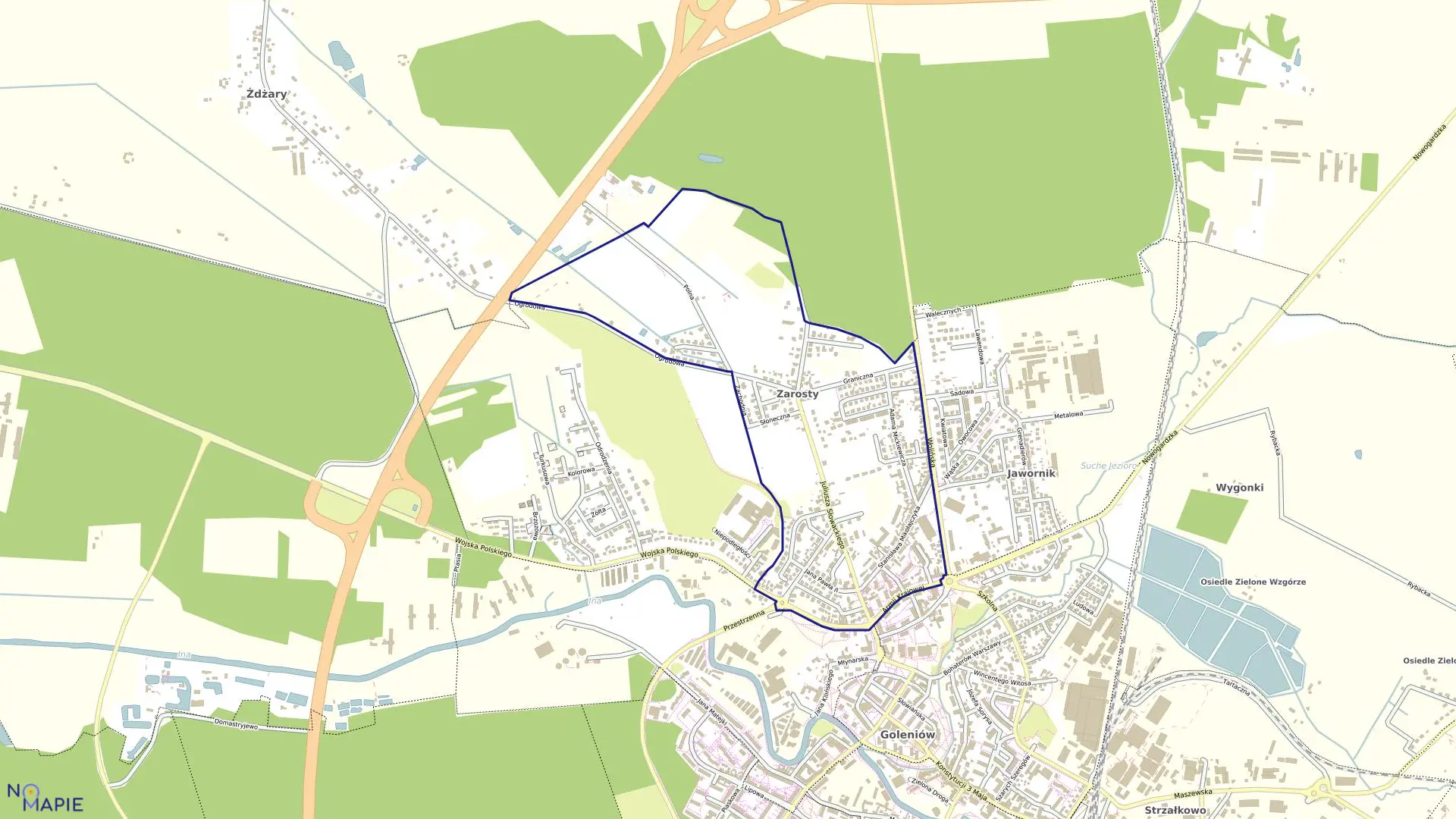 Mapa obrębu Goleniów - 2 w gminie Goleniów