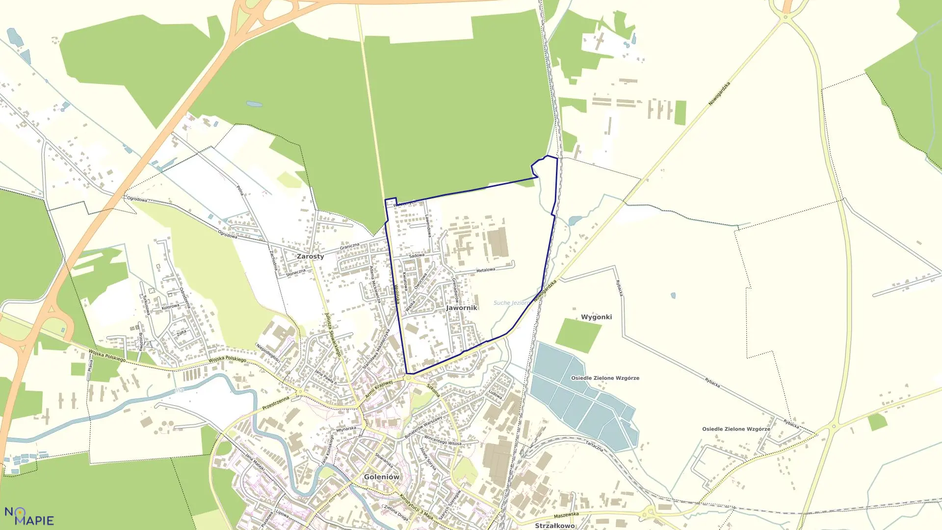 Mapa obrębu Goleniów - 3 w gminie Goleniów