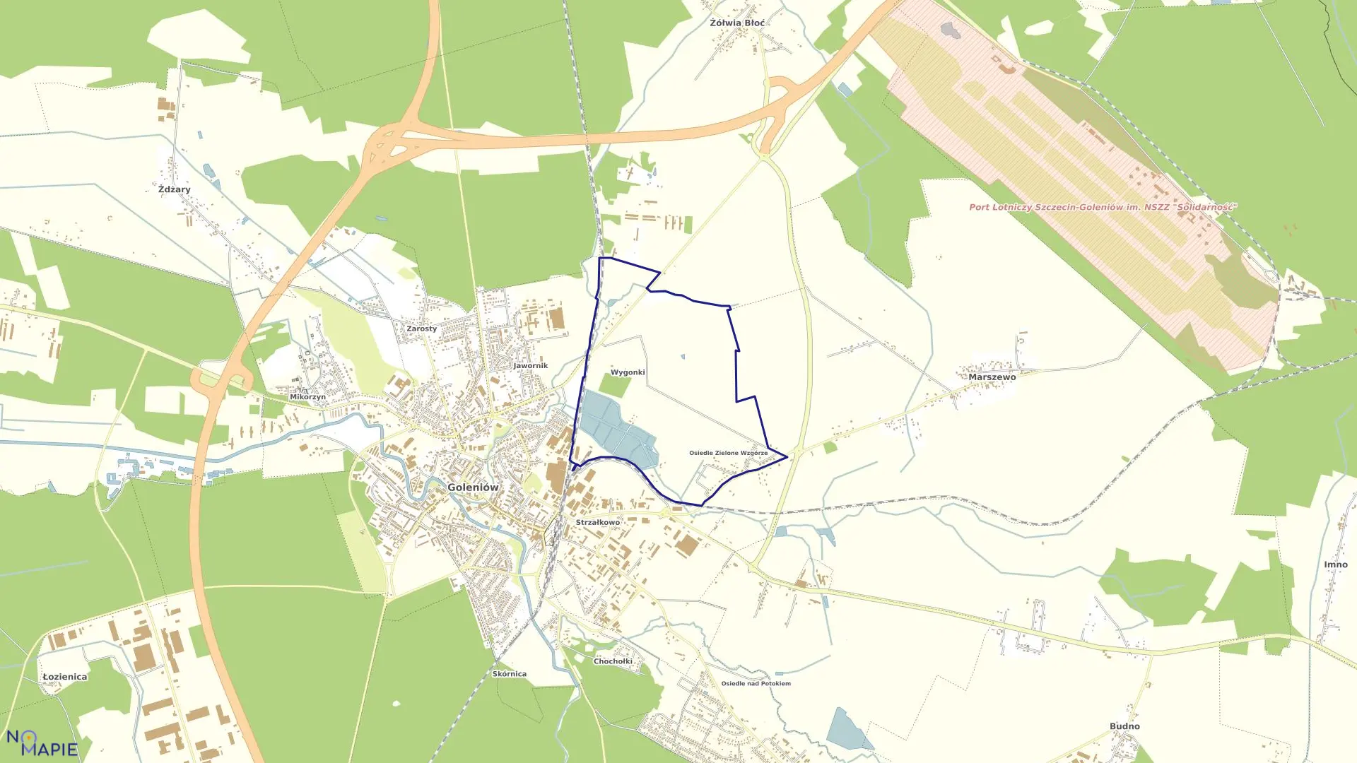 Mapa obrębu Goleniów - 4 w gminie Goleniów