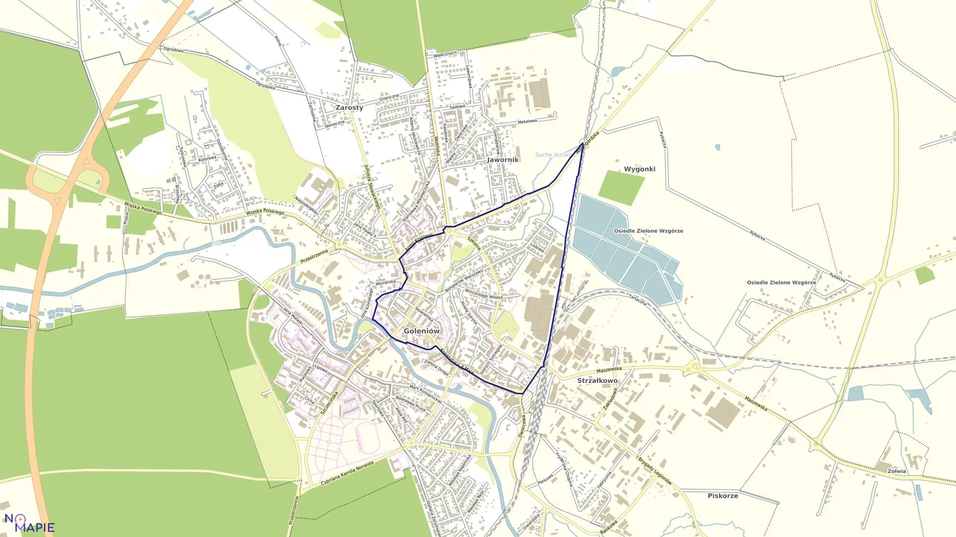 Mapa obrębu Goleniów - 5 w gminie Goleniów