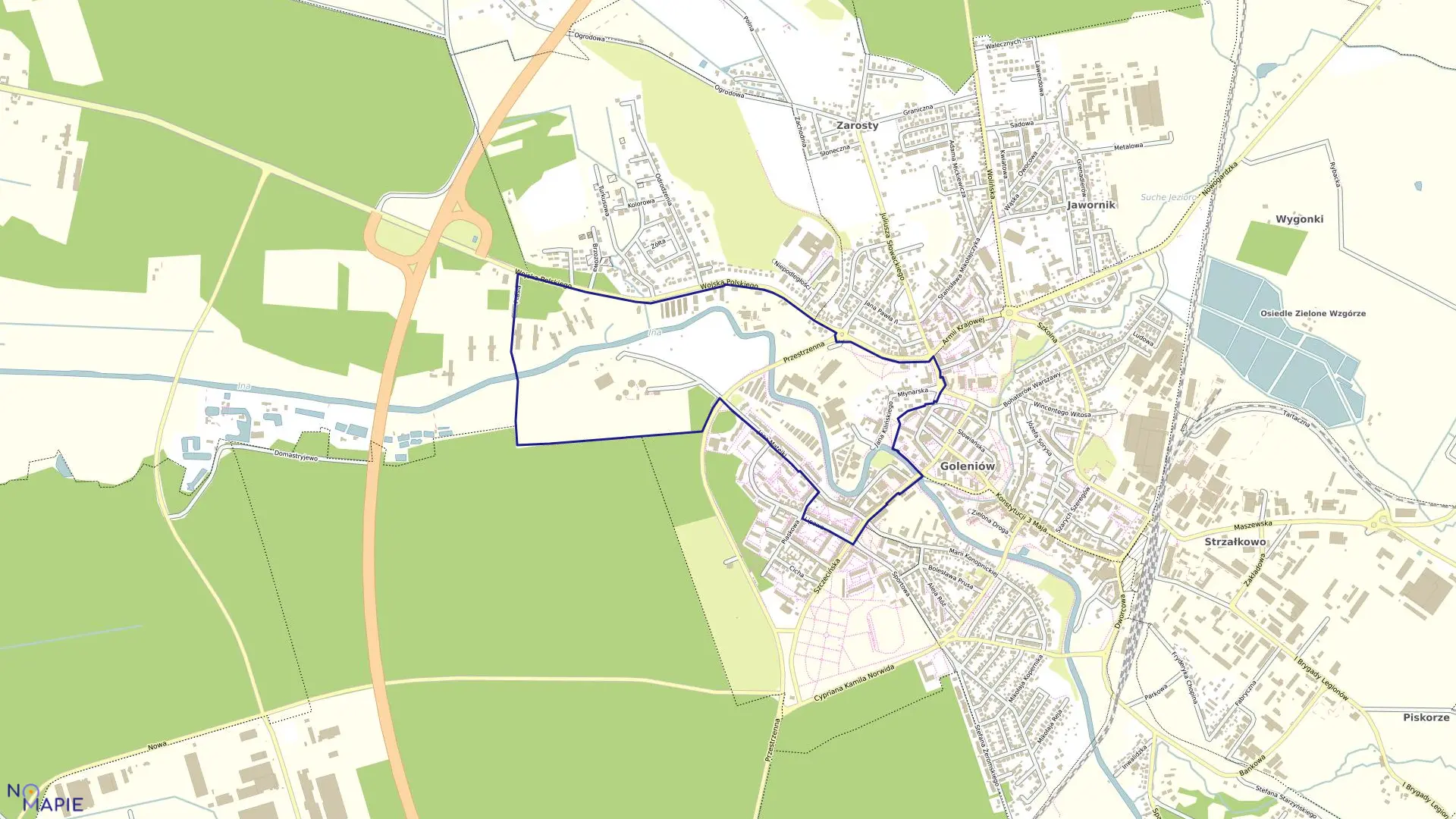 Mapa obrębu Goleniów - 6 w gminie Goleniów