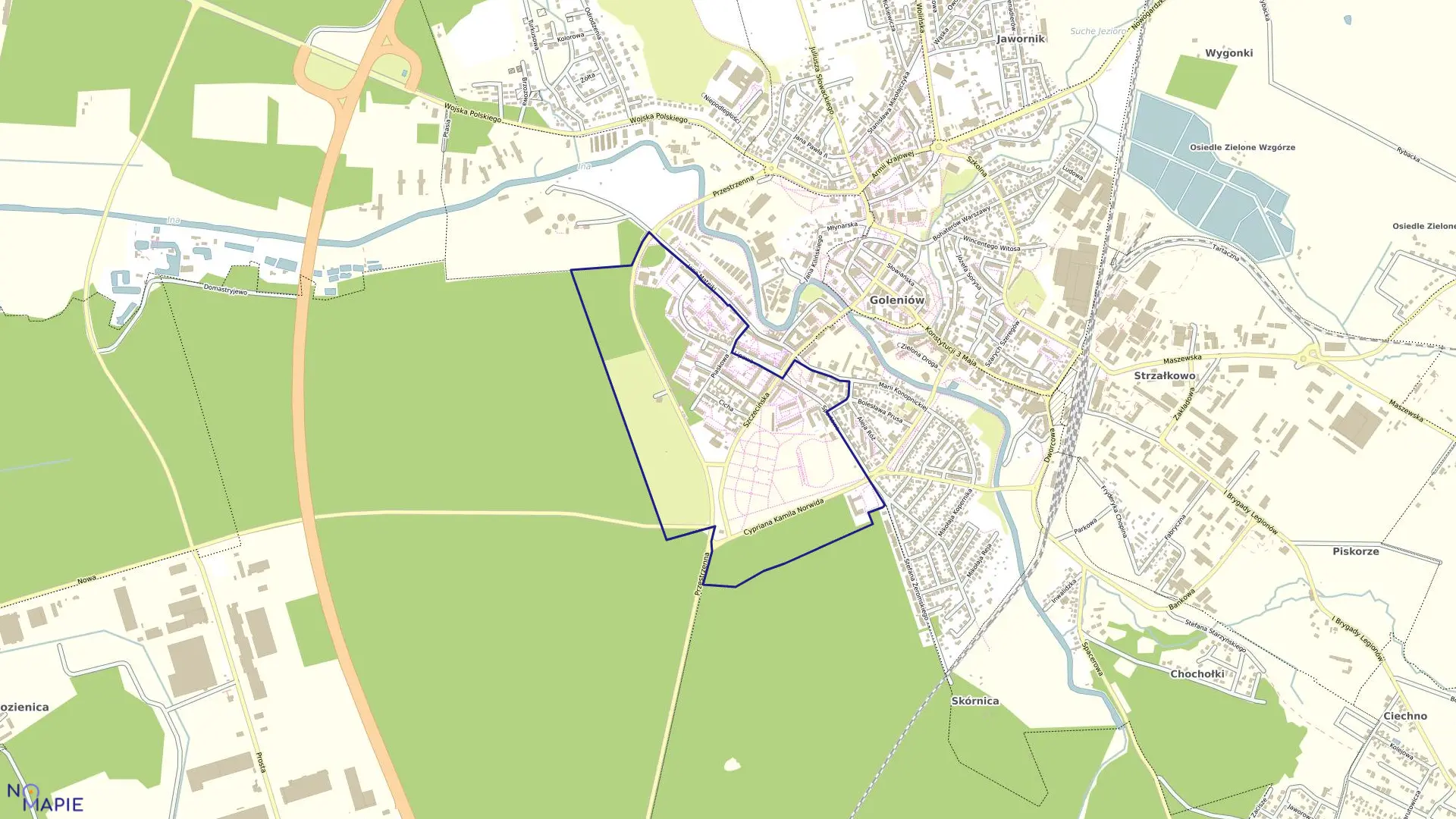 Mapa obrębu Goleniów - 7 w gminie Goleniów