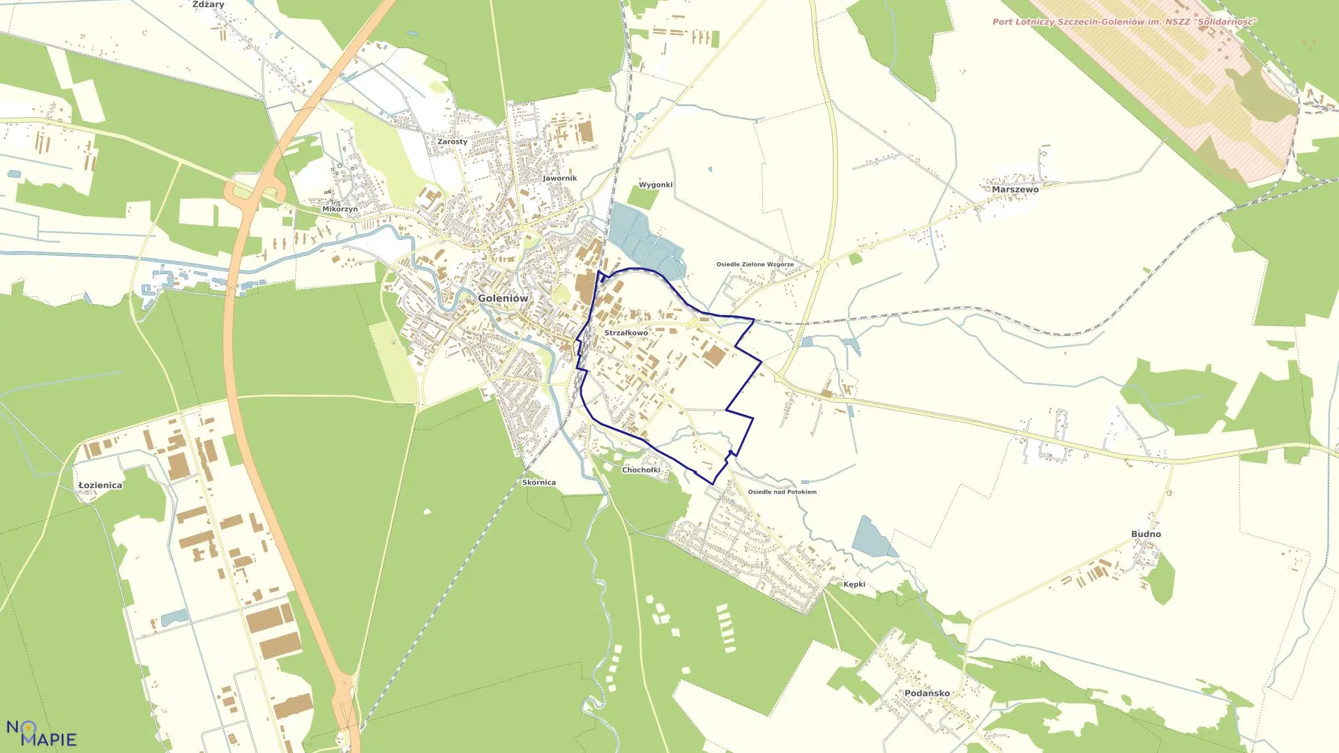 Mapa obrębu Goleniów - 9 w gminie Goleniów